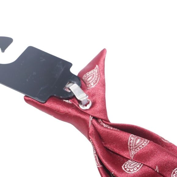 Wembley NWT Boys' Clip-On Red Paisley Tie - Picture 5 of 10